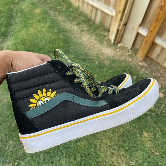 VANS Men's 721356 Sk8-Hi Skateboard Shoe Black/Green/Yellow 10M - Picture 1 of 8
